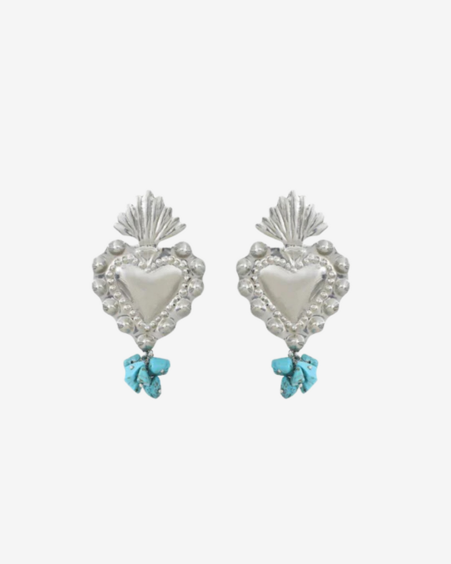 MINI TURQUOISE HEARTS SILVER