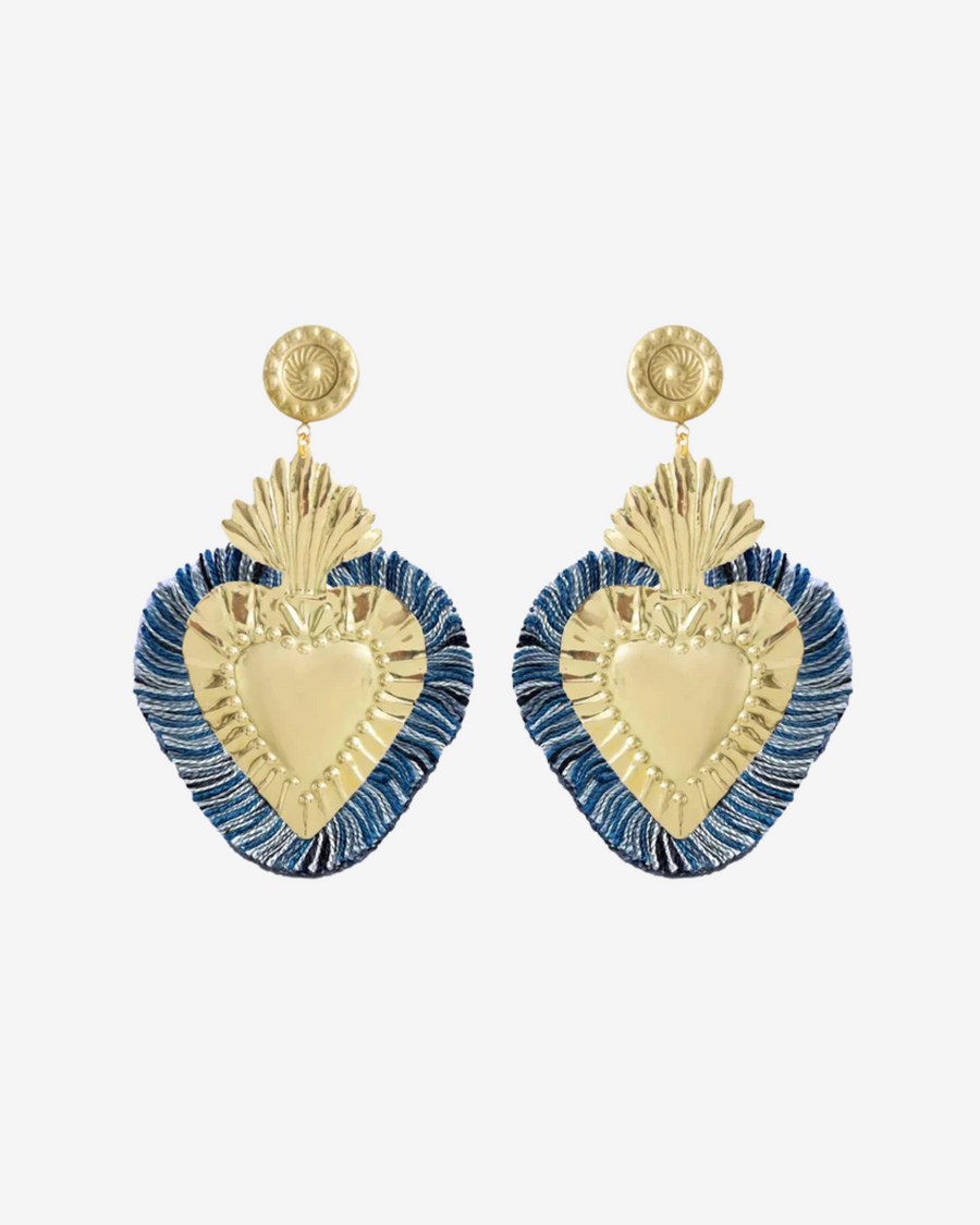 HEARTS GOLD DENIM FRINGE