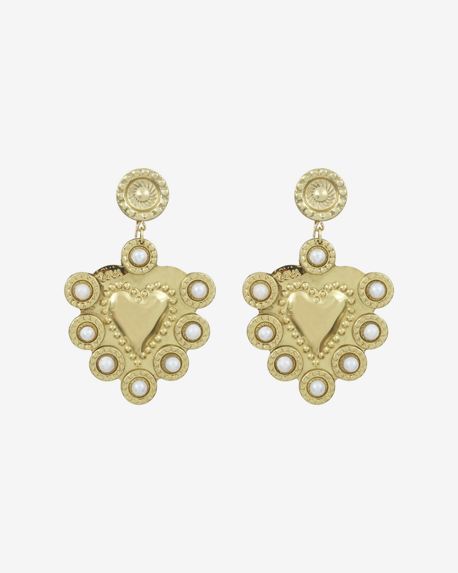 GOLD HEARTS WITH PEARLS
