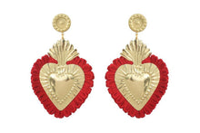 Load image into Gallery viewer, THE HEARTS  GOLD RED  FRINGE