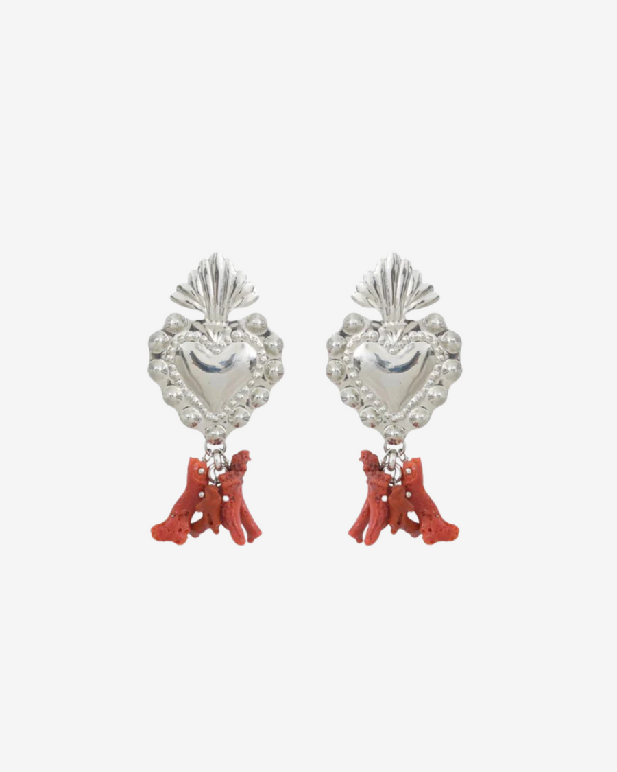 MINI CORAL HEARTS SILVER