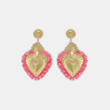 Load image into Gallery viewer, THE HEARTS GOLD PINK FRINGE