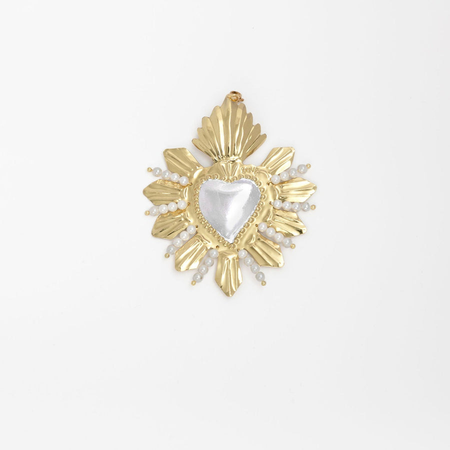 VENETIAN GOLD HEART WHITE NECKLACE