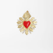 VENETIAN GOLD HEART RED NECKLACE