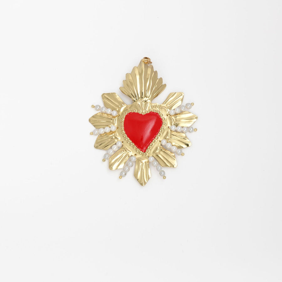 VENETIAN GOLD HEART RED NECKLACE