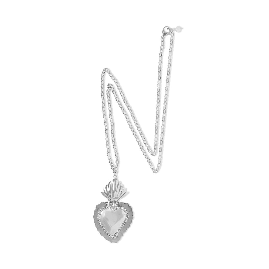 SILVER WAVY HEART NECKLACE