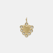 WHITE PEARL CLUSTER GOLD HEART NECKLACE