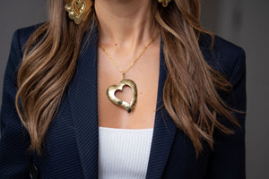 NECKLACE - GOLD OPEN HEART