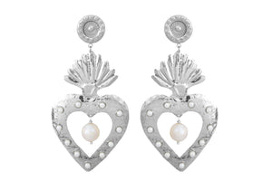 PEARL HEARTS SILVER PEARLS