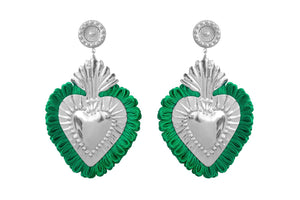 THE HEARTS  SILVER  GREEN  FRINGE