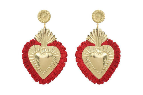 THE HEARTS  GOLD RED  FRINGE