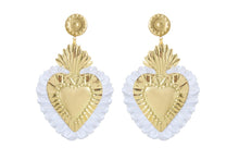 Load image into Gallery viewer, THE HEARTS GOLD WHITE FRINGE