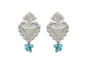 MINI HEART  TURQUOISE SILVER